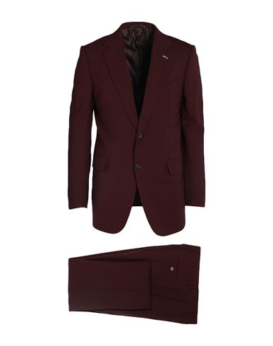 Shop Dunhill Man Suit Burgundy Size 42 Wool In Red