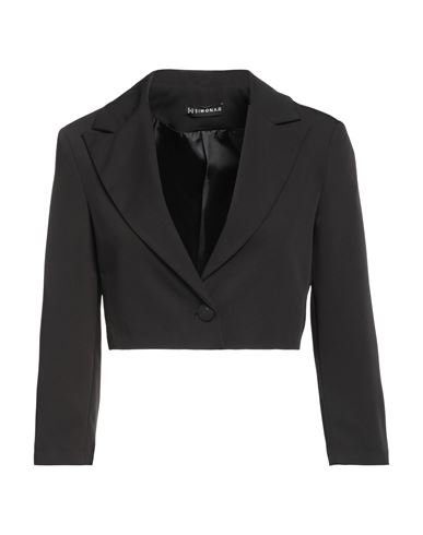 Simona G. Woman Suit Jacket Black Size 6 Polyester