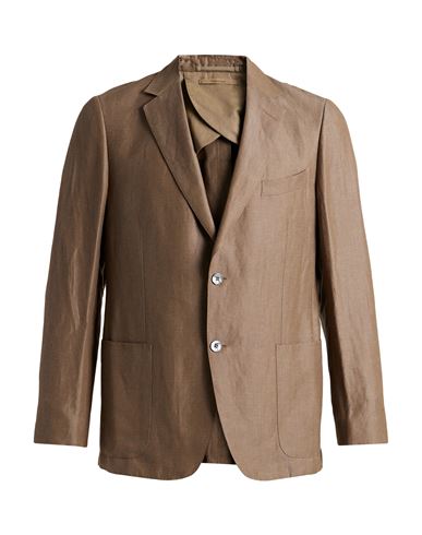 Dunhill Man Blazer Brown Size 44 Wool, Linen