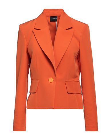 Materica Woman Suit Jacket Orange Size 8 Polyester, Elastane