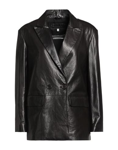 Olivieri Woman Suit Jacket Black Size 14 Lambskin