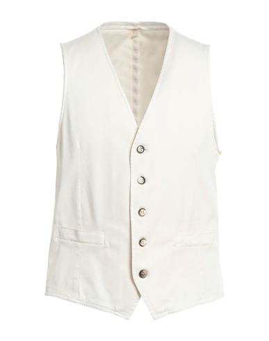 L.b.m 1911 L. B.m. 1911 Man Tailored Vest Ivory Size 46 Cotton, Elastane In White
