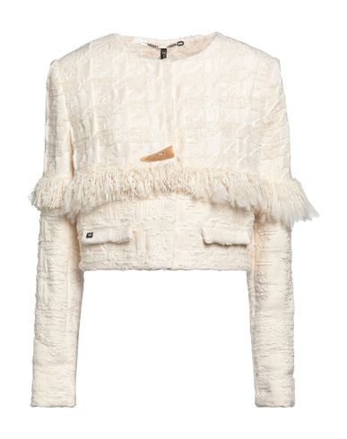 Manila Grace Woman Blazer Ivory Size 8 Polyester, Acrylic, Cotton In White