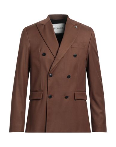 Officina 36 Man Suit Jacket Brown Size 42 Polyester, Viscose, Elastane