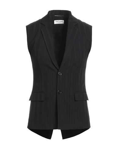 Saint Laurent Man Vest Black Size 32 Wool