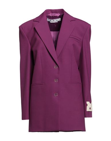 Off-white Woman Blazer Mauve Size 4 Polyester, Virgin Wool, Elastane In Purple