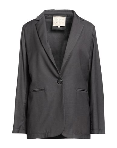 Alessia Santi Woman Blazer Lead Size 12 Polyester, Viscose, Elastane In Grey