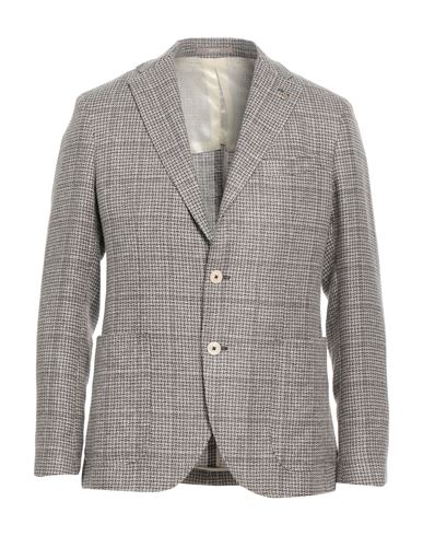 Paoloni Man Blazer Dove Grey Size 40 Virgin Wool, Linen