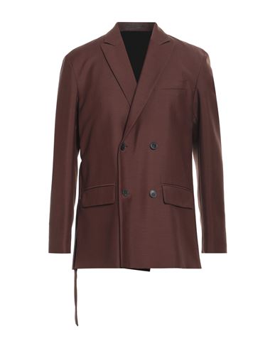 Valentino Man Suit Jacket Brown Size 36 Mohair Wool, Virgin Wool