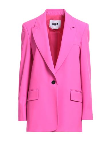 MSGM MSGM WOMAN BLAZER MAGENTA SIZE 8 VIRGIN WOOL, ELASTANE