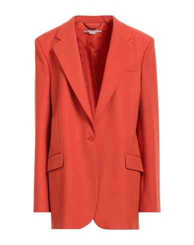 Shop Stella Mccartney Woman Blazer Orange Size 10-12 Polyester, Wool, Elastane