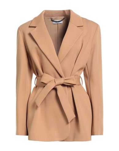 JIJIL JIJIL WOMAN BLAZER CAMEL SIZE 12 COTTON, POLYESTER 