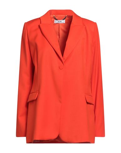 Jijil Woman Suit Jacket Orange Size 4 Polyester, Viscose, Elastane