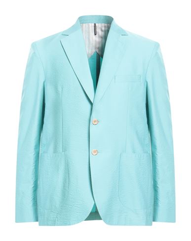Harmont & Blaine Man Blazer Turquoise Size 40 Cotton, Elastane In Blue