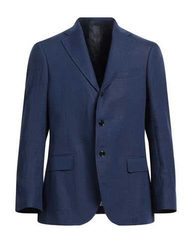 Mp Massimo Piombo Man Blazer Navy Blue Size 42 Linen, Viscose, Acetate