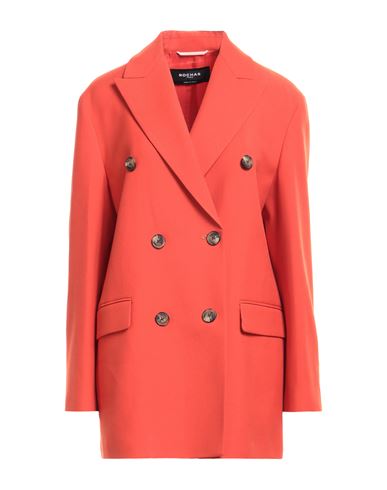 Rochas Woman Suit Jacket Orange Size 4 Virgin Wool