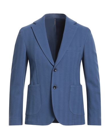 Harmont & Blaine Man Suit Jacket Slate Blue Size 40 Cotton, Elastane