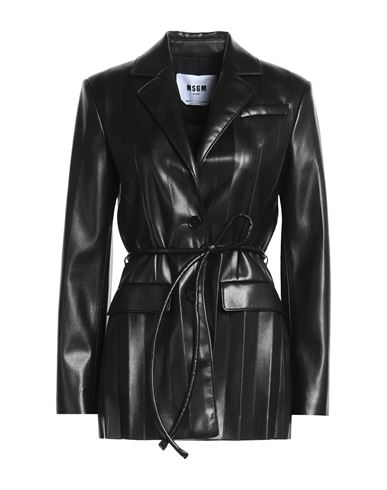Msgm Woman Suit Jacket Black Size 10 Polyester