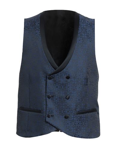 Manuel Ritz Man Tailored Vest Blue Size 40 Polyester, Wool
