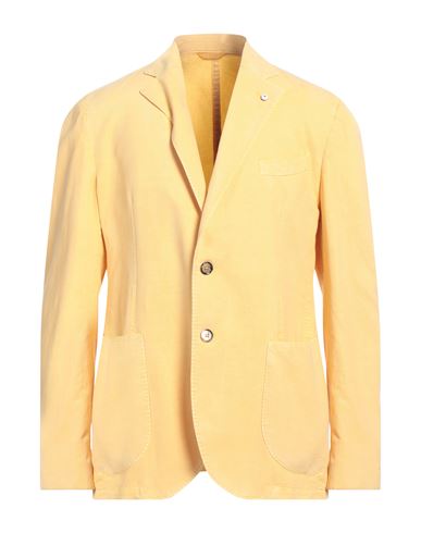 L.b.m 1911 L. B.m. 1911 Man Blazer Yellow Size 42 Lyocell, Linen, Cotton