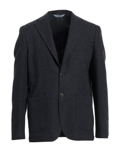 Bottega Martinese Man Suit Jacket Midnight Blue Size 46 Cotton