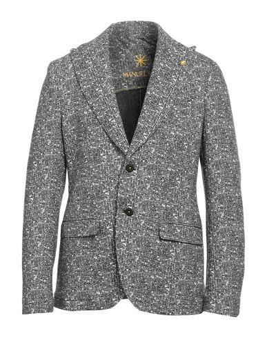 Manuel Ritz Man Suit Jacket Black Size 40 Cotton, Elastane In Grey