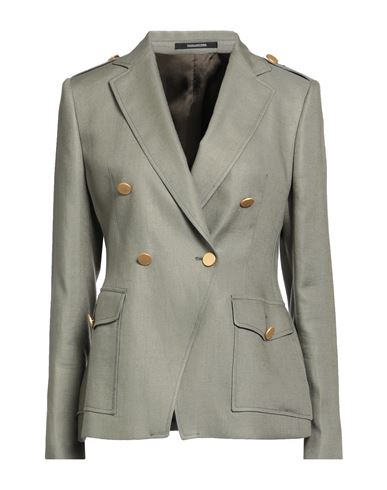 Tagliatore 02-05 Woman Suit Jacket Military Green Size 8 Linen