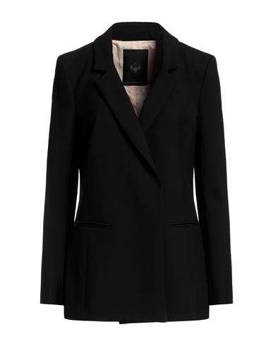 Frankie Morello Woman Suit Jacket Black Size 10 Polyester, Viscose, Cotton, Elastane