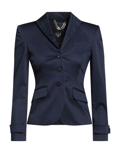 Frankie Morello Woman Suit Jacket Navy Blue Size 8 Cotton, Elastane