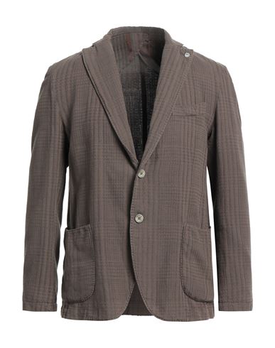 Barbati Man Suit Jacket Brown Size 40 Cotton, Linen, Elastane