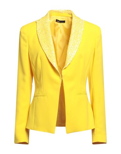 Hanita Woman Blazer Yellow Size 10 Polyester, Elastane
