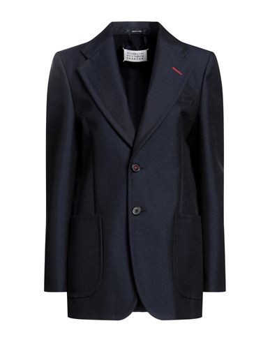 Maison Margiela Woman Suit Jacket Navy Blue Size 0 Wool, Mohair Wool