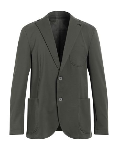 Barbati Man Suit Jacket Military Green Size 42 Cotton, Polyamide, Elastane