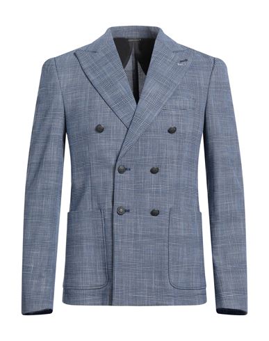 Grey Daniele Alessandrini Man Blazer Blue Size 40 Polyester, Viscose, Elastane