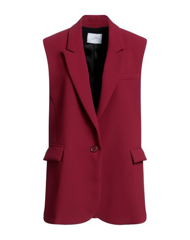 Soallure Woman Suit Jacket Burgundy Size 8 Polyester In Red