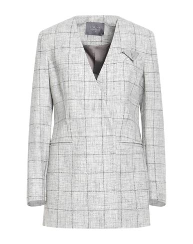 Lorena Antoniazzi Woman Blazer Grey Size 6 Alpaca Wool, Polyamide, Linen