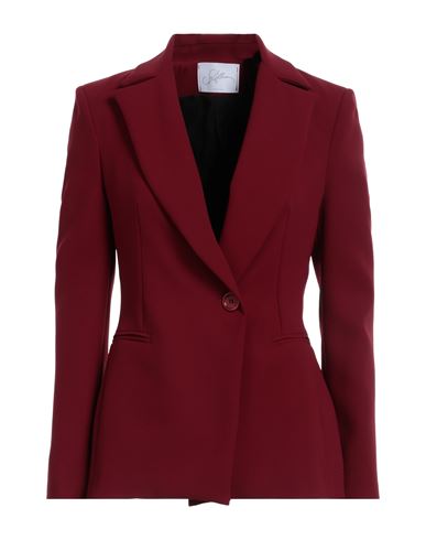 Soallure Woman Suit Jacket Brick Red Size 4 Polyester, Elastane