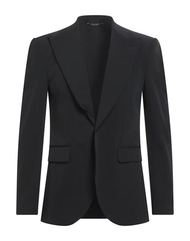 Dolce & Gabbana Man Blazer Black Size 48 Polyester, Elastane