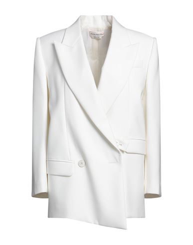 Alexander Mcqueen Woman Suit Jacket Ivory Size 4 Wool In White