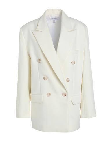 Topshop Woman Suit Jacket Ivory Size 14 Polyester In White