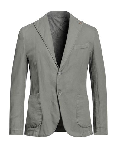 Barbati Man Suit Jacket Sage Green Size 38 Cotton, Linen, Elastane