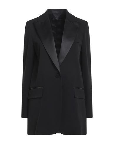 Max Mara Woman Blazer Black Size 4 Virgin Wool, Elastane, Polyester