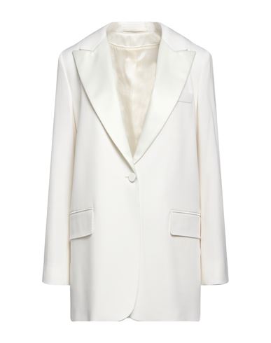 Max Mara Woman Blazer Ivory Size 6 Virgin Wool, Elastane, Polyester In White