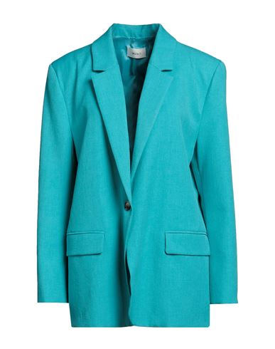 Vicolo Woman Suit Jacket Turquoise Size L Polyester, Elastane In Blue