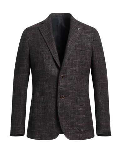 Angelo Nardelli Man Suit Jacket Cocoa Size 40 Virgin Wool, Silk In Brown
