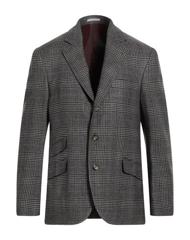Brunello Cucinelli Man Blazer Grey Size 40 Wool, Linen, Cashmere, Silk