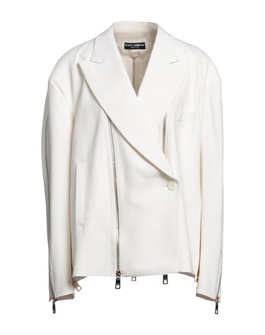 Dolce & Gabbana Woman Blazer Cream Size 8 Virgin Wool In White