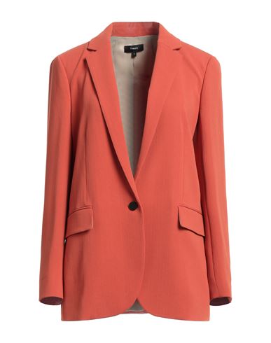 Theory Woman Blazer Orange Size 4 Triacetate, Polyester