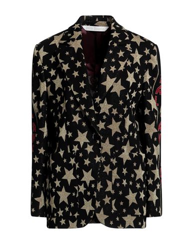Palm Angels Woman Suit Jacket Black Size 4 Cotton, Polyester, Polyamide, Elastane