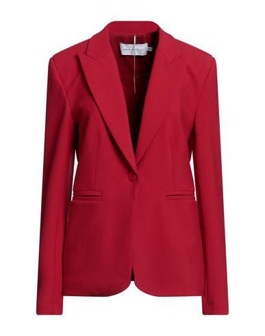 Simona Corsellini Woman Suit Jacket Red Size 4 Polyester, Viscose, Cotton, Elastane